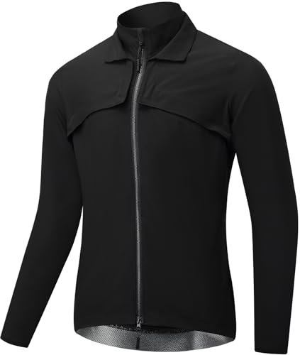Fractilian Veste de Cyclisme Ultralégère pour Hommes Coupe-vent Réfléchissant Vélo de Route en Montagne Gilet Sans Manches Tenue de Ville Imperméable et Respirant(Size:XL,Color:Noir)