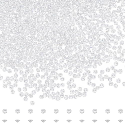 Beebeecraft 1 Box 3000 Stück Diamanten Deko Transparent Zirkonia Cabochons AAAAA für Hochzeit Streudeko Weihnachten Tischdeko Diamanten Streudeko Vase Füller