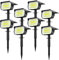 8 Pezzi Luci Solari da Giardino Potenti, 72 LED Faretti Solari a LED da Esterno, Faretto Lampade Solare 3 Livelli di Luminosità, Impermeabile Lampioni Solare da per Cortile, Alberi, Bianco Freddo