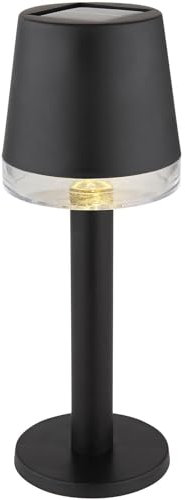 bmf-versand® Solarlampe für Außen Stehend Tischlampe – Solarleuchte Garten 21 cm Hoch schwarz – Außenleuchte Gartenlampe LED mit Schalter - Leuchte Solar Aussenlampe IP 44