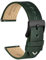 WOCCI 22mm Antikes Uhrenarmband für Herren, Sattelleder, Schwarze Schnalle (Armeegrün)