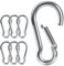 Caianwin 6 Stück Karabinerhaken M8*80mm,DIN 5299C Karabiner Tragfähigkeit bis zu 400kg Karabinerhaken Groß aus verzinktem Stahl für Rucksack, Hundeleine, Camping, Reisen, Wandern