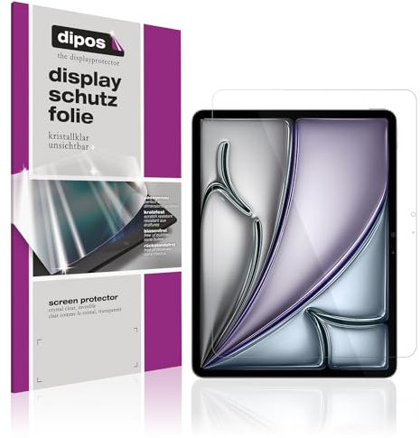dipos I 2X Schutzfolie klar kompatibel mit Apple iPad Air 13 Zoll M2 2024 Folie Displayschutzfolie (A2898 + A2899)