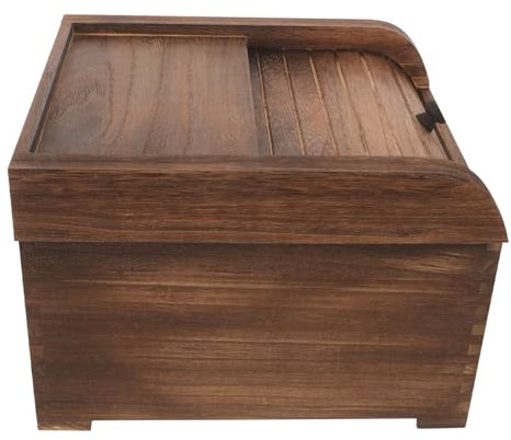 Zerodeko Wooden Rice Storage Container with Sliding Lid Airtight Storage Box for Kitchen and Pantry 10Kg Rice Container Mothproof and Moisture Resistant