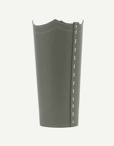 LIMAC Design UMBRELLA Regenschirmständer aus Leder, Schirmständer modernes Design für den Innenbereich, Regenschirmkorb mit Wasserauffangschale herausnehmbar, Hergestellt in Italien. (Taubengrau)