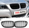 AggAuto Glänzend Schwarz Kühlergrill, Front Nieren 6-Doppelstab für BMW Serie 3, E90/E91, 2009-2011