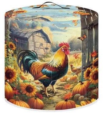 Uorisanigo Cover for Pressure Cooker Rice Cooker Air Fryer 6 qt Cover Chicken Pumpkin Dust Cover Kitchen Instant for Pot Accessories Fabric Small Appliance Protection Covers with Storage Pockets