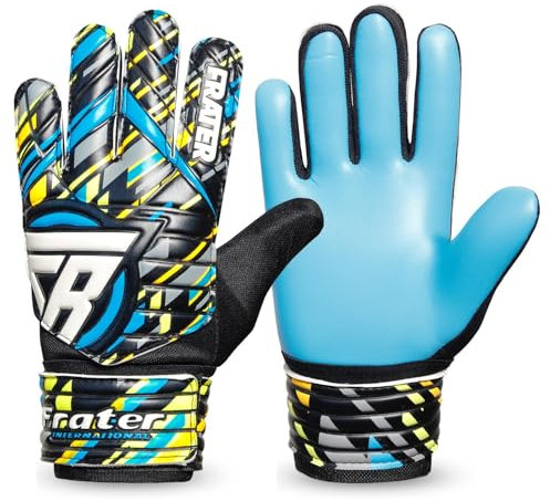 Being fit Torwarthandschuhe, Torwarthandschuhe Herren, Fußballhandschuhe, Fussballhandschuhe, Fußball Handschuhe 4mm Latex (Blau, Größe 6 geeignet für 13-15 Jahre)