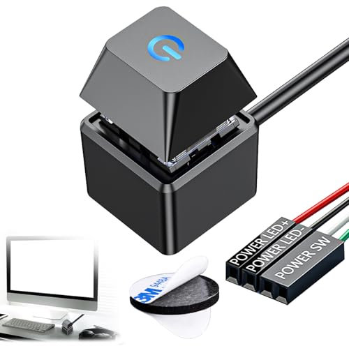 Pc Power Button Netzschalter Des Desktop-Computers Desktop-Pc-Computer-Power-Tastenschalter Externer Fernstart Pc Motherboard Power on off Knopf Verlängerungskabel mit LED-Licht 1.8m