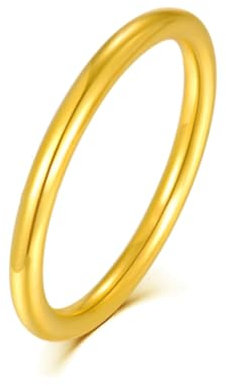 Beydodo Ring Gold 585, Ehering Damen Einzeln Poliert Schmal 1.5MM Trauringe Verlobungsringe Nickelfrei Gr.59 (18.8)