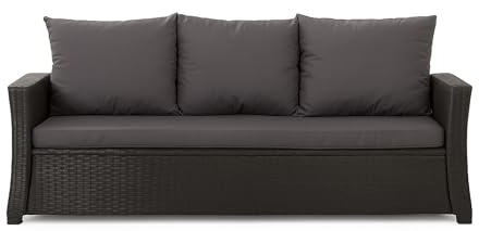 Setgarden® Bankauflage - Outdoor sitzkissen für Gartenbank für polyrattan- Polster Auflage Outdoor - Bankpolster Auflage für Sitzbank Rattan Hollywoodschaukel (Schwarz, 170x50x50cm)