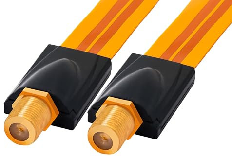 BIGtec 4 Stück Fensterdurchführung für SAT Kabel Tür Fenster Durchführung Kupplung SAT extrem flach 26cm