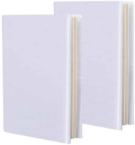 craspire 2Pcs elastische Buchabdeckung Dehnbare Buchhülle deckt 7 x 13 Zoll Notebook Wrap Sleeve bis zu 7 x 9 Zoll Rectangle White Fabric Reusable Schutzhülle für Hardcover Bücher Paperback Lehrbuch