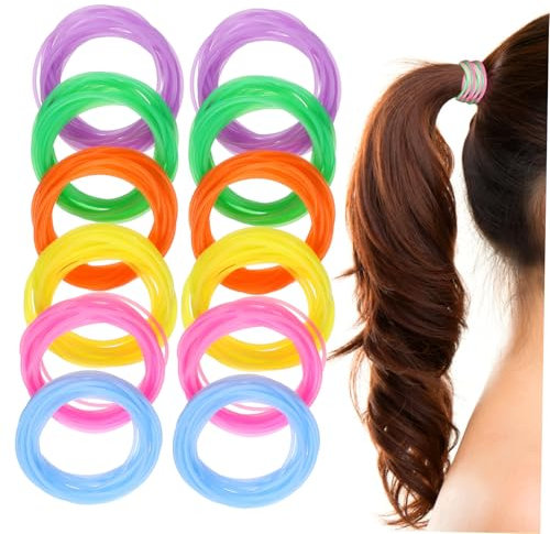 Ipetboom Braccialetto Elastico in Gelatina - 120 Pezzi Braccialetti in Silicone Neon Elastici Per Da Donna Gioielli Neon Per Eventi