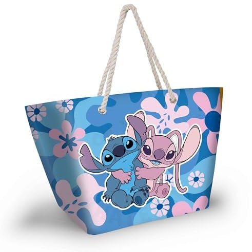 Disney Lilo y Stitch Hug-Bolsa de Playa Soleil, Rosa, 52 x 37 cm