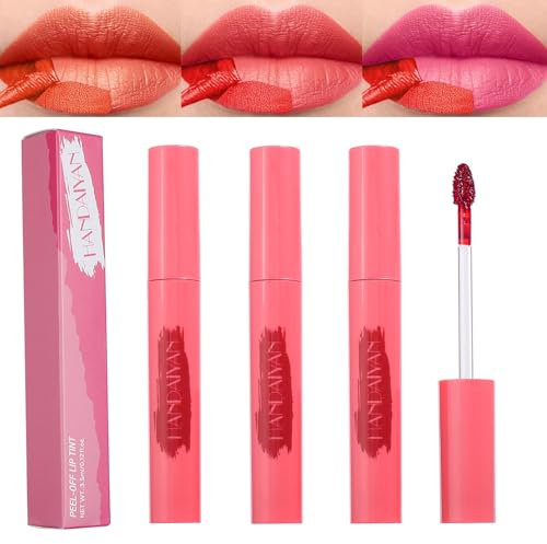 Mrettick 3PCS Lip Liner，Peel Off Lip Liner Tattoo, Peel Off Lip Stain, Long Lasting Lip Stain Peel Off, Infused with Hyaluronic Acid & Vitamin E, Makeup Gift for Women