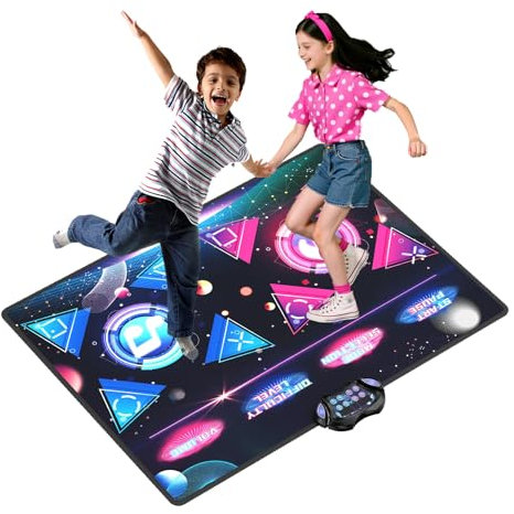 PIIMNT Tanzmatte Kinder,Musikalische Tanzmatte,Kindertanzmatten Spielzeug mit 2 Wettbewerbsfähigen Modi für Kinder ab 4 5 6 7 8+ Jahre Mädchen