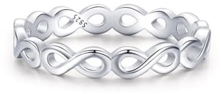 Aotiwe Ring Silber 925, Freundschaftsringe Damen Silber Hohles Unendlichkeitszeichen Größe 60 (19.1)