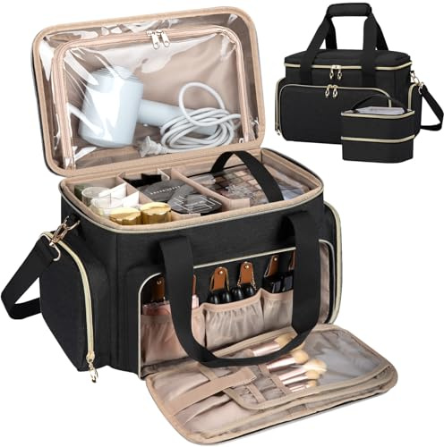 GDNasist Large Makeup Bag, Portable Travel Makeup Bag Organizer