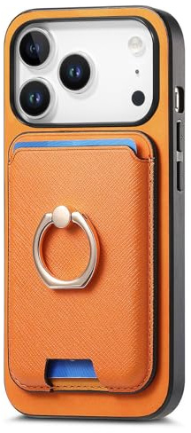 COQUE Crossgrain Étui Portefeuille pour Apple iPhone 17 Pro avec Porte-Cartes Magnétique [Amovible] [Prise en Main Sûre] [Support Magnétique Voiture], Étui pour Apple iPhone 17 Pro-Orange