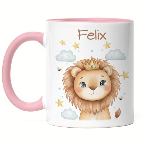 Kiddle-Design Einhorn Tasse Kinder Personalisiert mit Name - Kinderbecher für Kita, Kindergarten - Kindertasse mit Einhorn-Motiv als Trinkbecher, Zahnputzbecher - Einhorntasse Emaille Blau