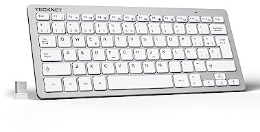 TECKNET Mini tastiera wireless 2.4G ultra sottile, tastiera USB con la Ñ | Tastiera spagnola wireless per computer portatile per PC, Android Smart TV, computer portatili