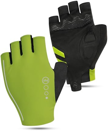 INBIKE Radhandschuhe Halbfinger Herren Damen Sommer Atmungsaktive mit XRD & 3mm SBR Polster Reflektierend Fahrradhandschuhe Kurz MTB Handschuhe Kurzfinger für Rennrad Radsport