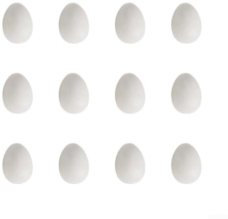 Feeshoppher Uova finte di piccione riempite con acqua, in plastica, per addestramento all'allevamento, realistiche, ponderate, per incoraggiare la deposizione bianca, 4 cm, confezione da 12 (12 pezzi)
