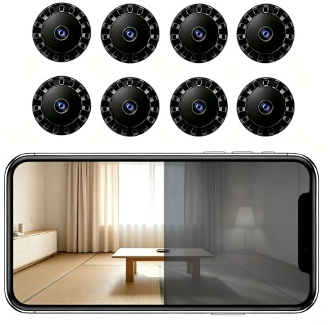 XUEVORIY 8 PCS Caméra Espion sans Fil Mini 2026, caméra de sécurité WiFi HD 1080P avec Vision Nocturne, Surveillance intérieure et extérieure pour bébés et Animaux de Compagnie L/X F