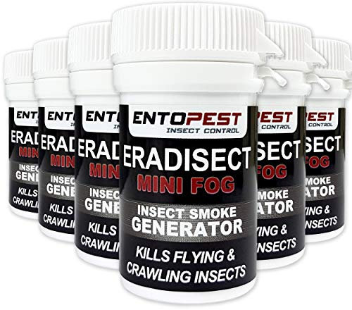 Entopest 6 x Smoke Bomb Fogger Kit - Professional Strength Room, Void & Space Insect Treatment Control for Flies, Moths, Fleas etc (Eradisect Mini Fog 3.5g)