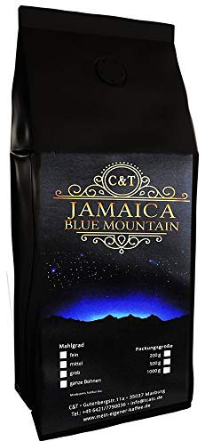 Café C&T Jamaica Blue Mountain Coffee AA Wallenford Estate | 500g de grains entiers Pur | Single Origin Rareté de Jamaïque, café en grain