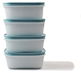 TUPPERWARE Gefrier-Behälter 450 ml weiß-blau (4) Eiskristall Behälter Kristall P 21752