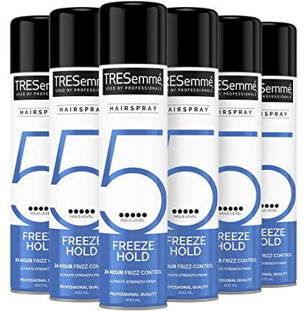 TRESemmé Freeze Hold Hairspray 24-hour frizz control for an ultimate strength finish 6x 400 ml