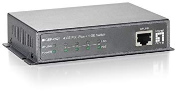 LevelOne 4x GE GEP-0521 120W 1GE PoE+ 5-Port Gigabit PoE Switch, , GEP-0521 (5-Port Gigabit PoE Switch, 802.3at/af PoE, 4 PoE Outputs, 115W, Unmanaged, Gigabit Ethernet (10/100/1000),)