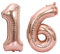 Juland Luftballons 16. Geburtstag XXL Riesen Folienballon Luftballon Zahl 16 Rose Gold Nummer Ballons Große Folienmylar-Ballons 40-Zoll-Riesen-Jumbo-Zahl-Ballons zum 16. Geburtstag Partydekorationen