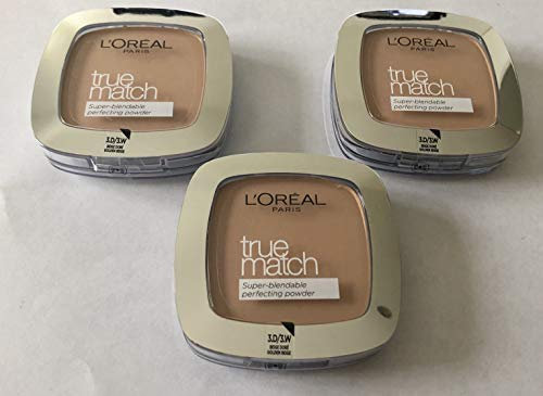 3x Loreal Paris True Match Super-Blendable Perfecting Powder (3.D/3.W Golden Beige)