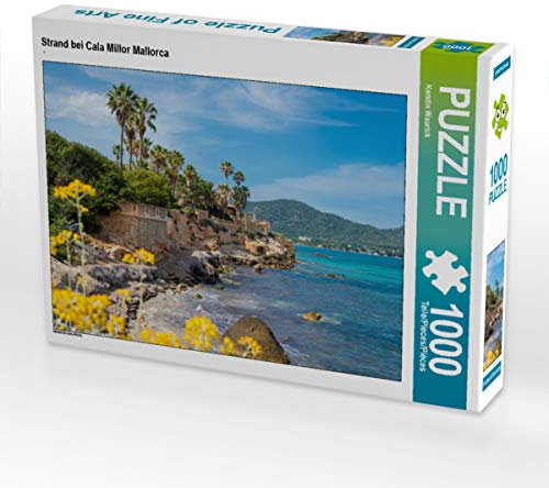 CALVENDO Puzzle Strand bei Cala Millor Mallorca 1000 Teile Puzzle quer | Lege-Größe cm Foto-Puzzle für glückliche Stunden