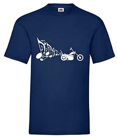 T-Shirt84.de Motorcycle Chopper Exhaust Music Men's T-Shirt - Blue - XXX-Large