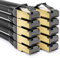 deleyCON 10x 1m Cable de Conexión CAT8.1 Cable de Red Cable de Datos S/FTP PIMF 2000MHz 40Gbit RJ45 Cable LAN DSL Cable Ethernet CAT.8 Conector RJ45 - Negro