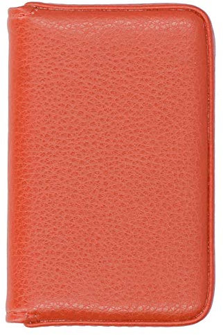 AUNMAS Leder Visitenkartenetui für Männer und Frauen, Visitenkartenetui, mit Magnetschnalle, Brieftasche Kreditkarten-ID-Etui/Halter(Orange)