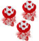 I LOVE FANCY DRESS Adults Football Hat - Pack of 3 - Red & White Football Hat with Attached Red & White Hair - Adults Sports Supporters World Cup Euros Accessory