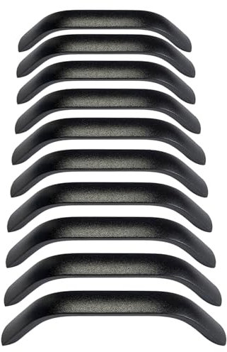 Qrity 10 Units Bow Shaped Cabinet Handles Kitchen Cupboard Drawer Door Bathroom Furniture Pulls, 288mm Hole Centers / 303mm Long, Black