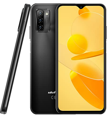 Ulefone Note 12P Smartphone ohne Vertrag, 7700mAh Massiver Akku DUAL-SIM-4G Handy, 6,82'' HD+, 4GB + 64GB, 3-Karten Slot Design, Android 11, 13MP Triple Kamera, Gesichts Entsperrung GPS Schwarz