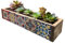 Boîte décorative marocaine en bois pour centre de table, pot de fleurs en bois pour extérieur et intérieur, 50,8 x 12,7 x 10,2 cm, multicolore