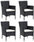 Hommdiy 4X Garten Essstuhl Gartensessel Gartenstuhl Stuhl Sessel Stühle Gartenmöbel Balkonstuhl Terrassenstuhl Gartenstühle Poly Rattan Schwarz