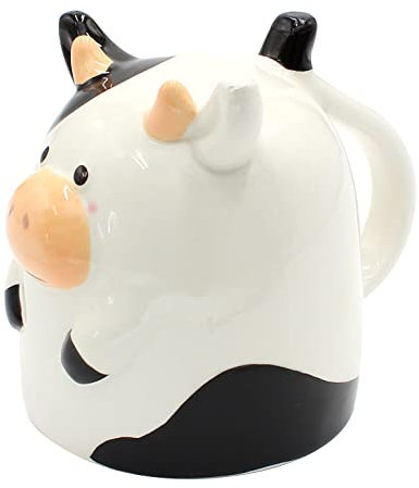 Dekohelden24 Taza de café en la cabeza, diseño de taza de vaca, tamaño: 12 x 9 cm, capacidad de 580 ml