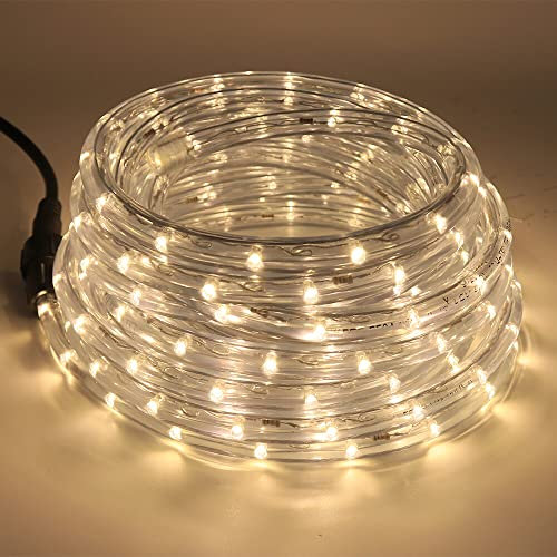 Wisada 9M LED Lichtschlauch Außen, 36 LEDs/m 220V Indoor Warmweiß LED Schlauch Leuchtstoffröhre,Manueller 8-Funktions-Modus Outdoor LED Lichter Wasserdicht Lichterschlauch für Weihnachten Partydeko