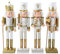 Nutcracker Christmas Decoration Wood Soldier 30cm/11.8in King Drum Ornament Glitter Traditional Royal Jacket Figures Crown Table Top Festival Party Outdoor Xmas Gifts Home Decor (Golden)