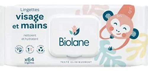 Biolane Lingettes Main Visage - Le paquet de 64 Lingettes