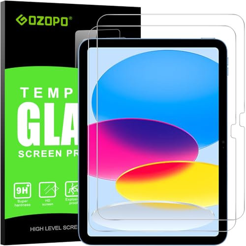 GOZOPO Protector de Pantalla para iPad A16 11ª Generación (2025, 11 pulgadas)/ iPad 10ª Generación 2022 10,9 pulgadas, HD Transparente Arañazos Película de Vidrio Templado